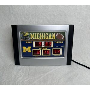 Michigan Wolverines Digital Scoreboard Desk Clock Time Date Room Temperature